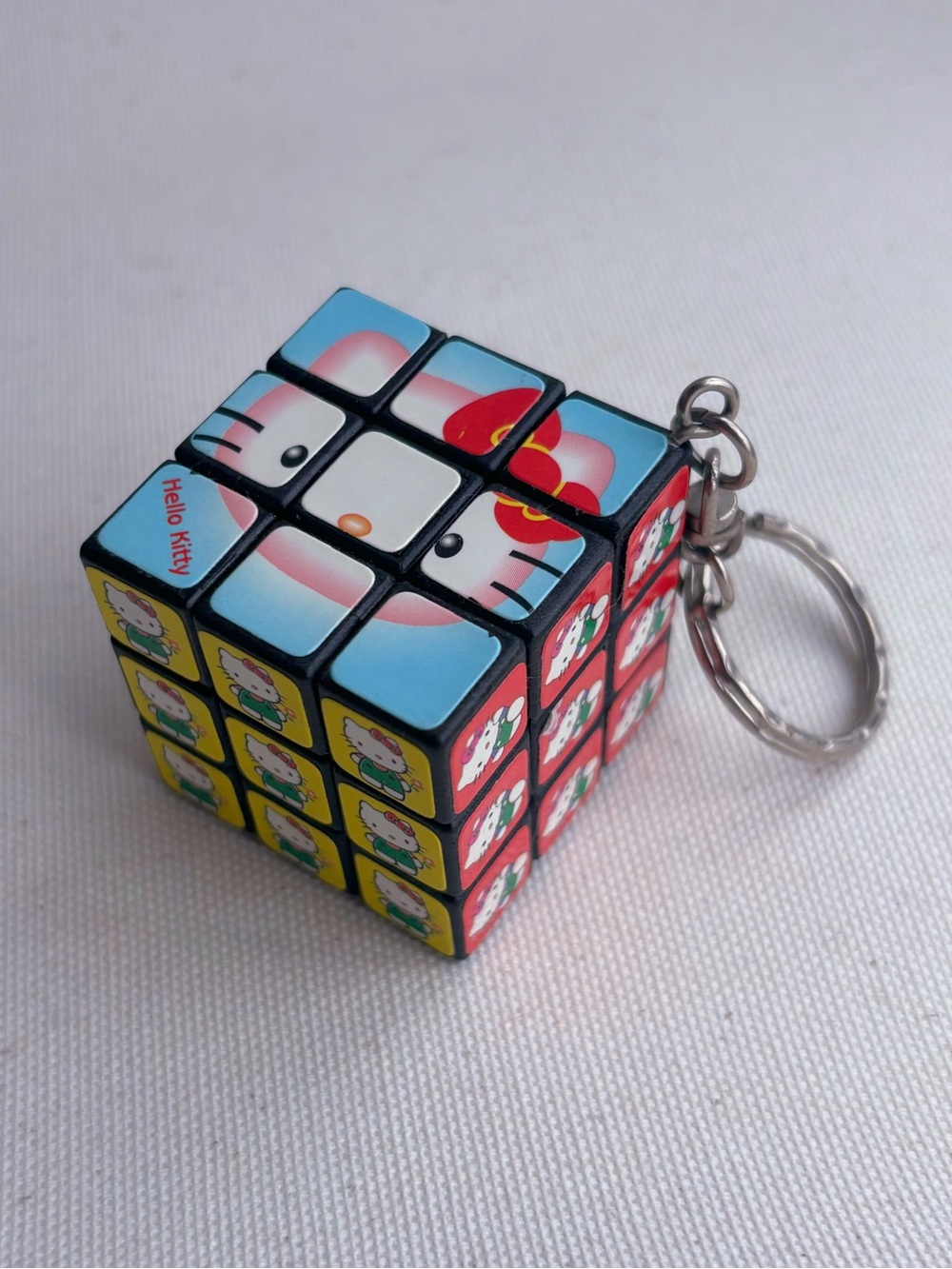 Vintage Hello Kitty Keychain Kawaii Mini Rubik’s Cube Bag Charm